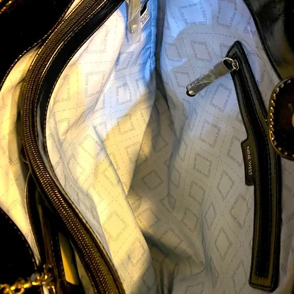 Nine West Blue Rose Floral Bag 16” x 10” x 5” • (See Description) - Picture 5 of 10